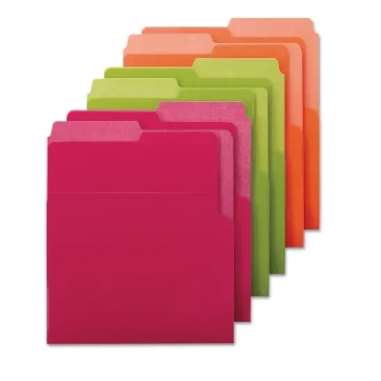 Smead Organized Up Heavyweight Vertical File Folders Assorted Bright Tones 6/Pack 75406 image {4}