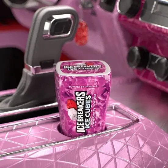 Ice Breakers Ice Cubes Raspberry Sorbet Sugar Free Gum - 40ct image {2}