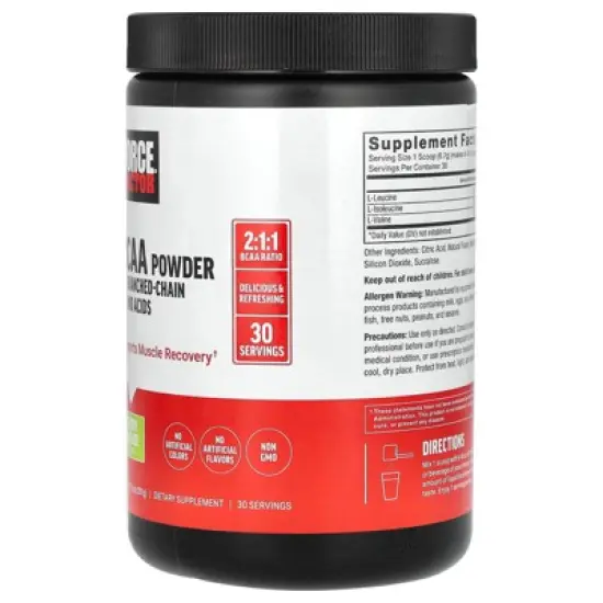 Force Factor BCAA Powder, Cherry Limeade, 7.1 oz (201 g) image {3}