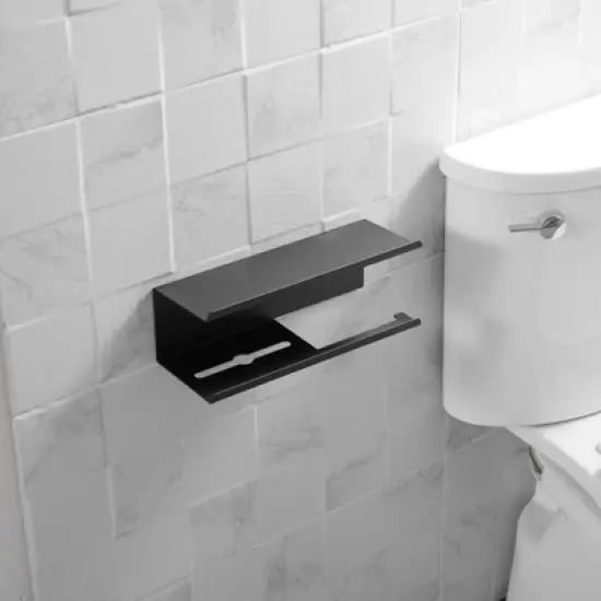 Modern Toilet Paper Holder with Anti-Rust Shelf Paper Roll Holder Toilet Tissue Holder Wipes Storage. image {4}