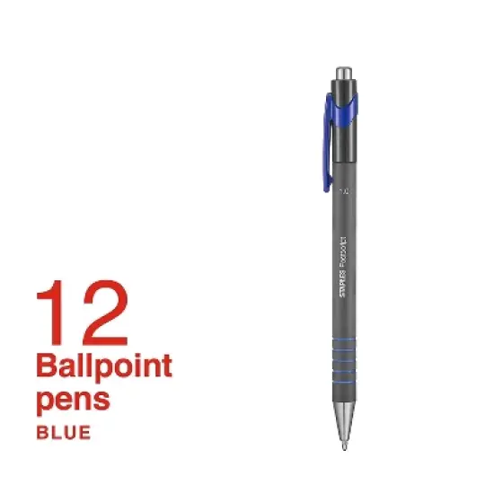 MyOfficeInnovations Postscript Retractable Ballpoint Pens Medium Point Blue Dozen(18263) 808007 image {1}
