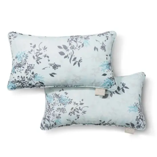 MARTHA STEWART Charming Foliage Indoor Outdoor Decorative Lumbar Pillow 2-Pack Set image {9}