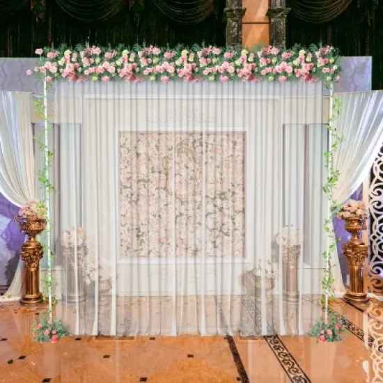 Artloge 9.8Ft Flexible adjustment Wedding Arch Backdrop Stand Rectangle Curtain Frame Flower Decoration Shelf for Wedding Venue Garden Arbor Decor image {9}