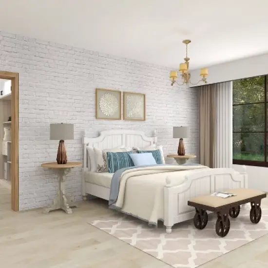 Industrial Wood Bench Brown - Olivia & May image {11}