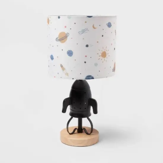 Spaceship Figural Kids' Table Lamp Black - Pillowfort&trade; image {5}