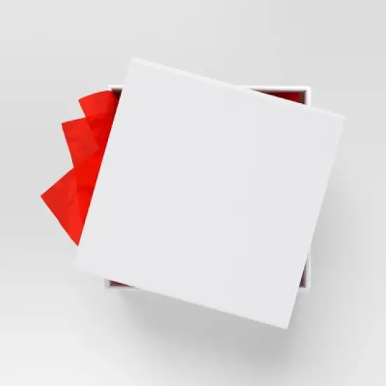 Christmas Wrap Essentials Medium Square Box White Glitter - Wondershop&trade; image {1}