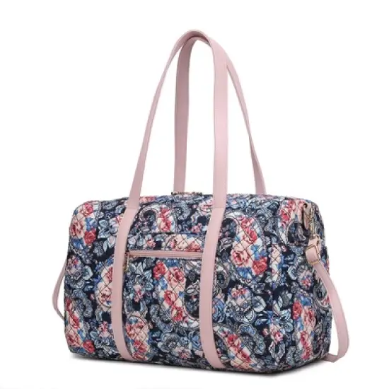 MKF Collection Khelani Quilted Cotton Botanical Pattern Women&rsquo;s Duffle Bag by Mia K image {5}