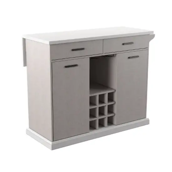 Daltaire Expandable Kitchen Island with Storage Gray/White - Aiden Lane image {4}