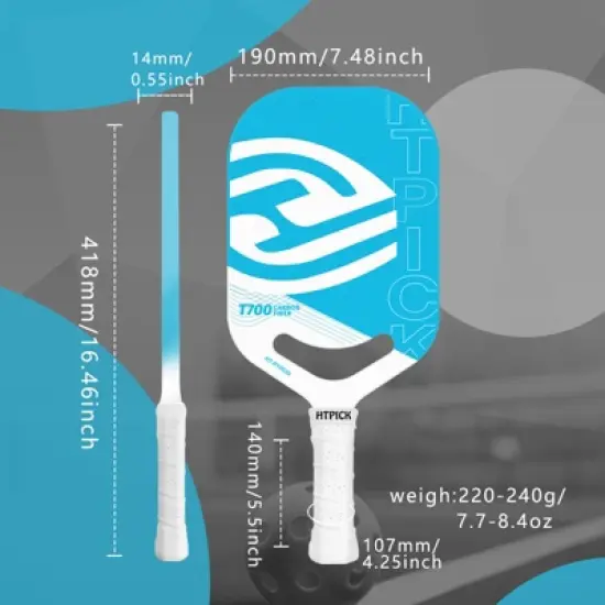 Aukfa Carbon Fiber Pickleball Racquet &ndash; 14mm polypropylene honeycomb core, watermark matte finish, thermoformed, lightweight professional racket image {2}