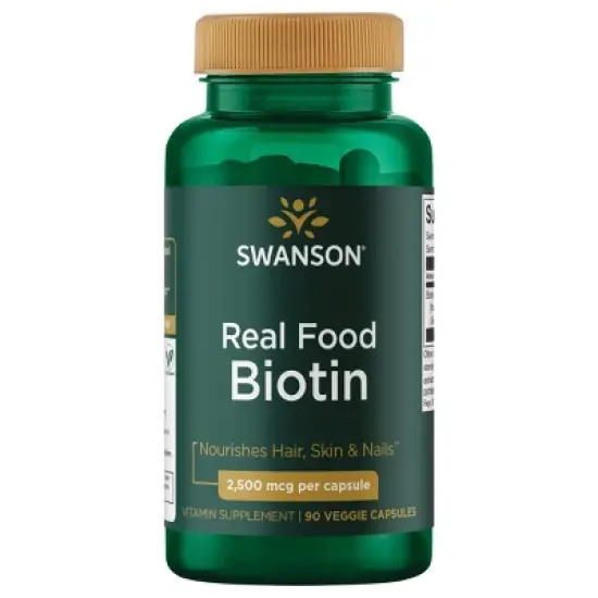 Swanson Real Food Biotin 2,500 mcg 90 Veg Caps image {7}