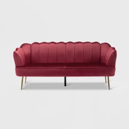 Reitz Modern Glam Velvet Channel Stitch 3 Seater Shell Sofa - Christopher Knight Home image {10}