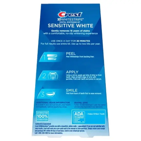 Crest 3D Whitestrips Sensitive White Teeth At-Home Whitening Kit - 14ct image {1}