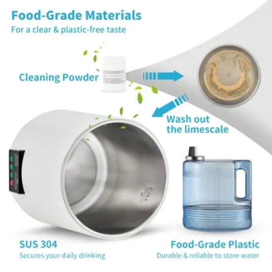 VEVOR 1.1Gal Water Distiller, 0.3Gal/H, 750W Distilled Water Maker Machine 0-99H Timing Set Temp Display, 304 Stainless Steel Countertop Distiller image {6}