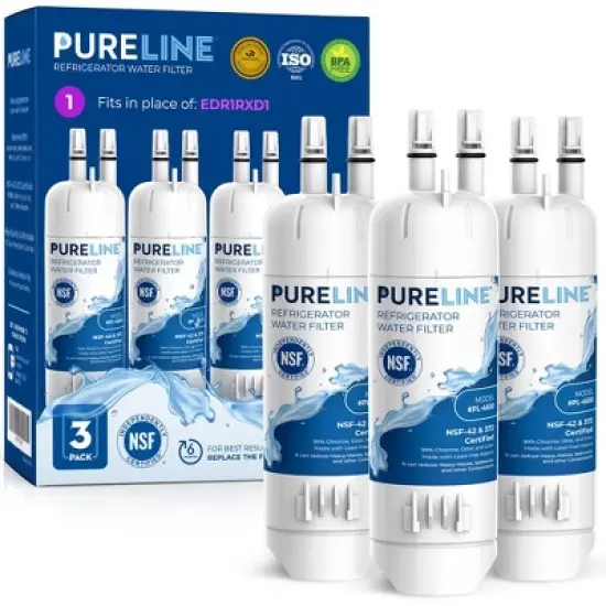 Pureline Filter Compatible with Whirlpool&reg; Everydrop&reg; Filter 1, EDR1RXD1, W10295370A, P8RFWB2L, Kenmore&reg; 9081 Refrigerator Water Filter (3 Pack) image {5}