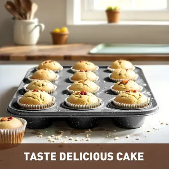 Captiva Designs Nonstick Granite Cookware and Bakeware Set with Heat-Resistant Bakelite Handle image {10}