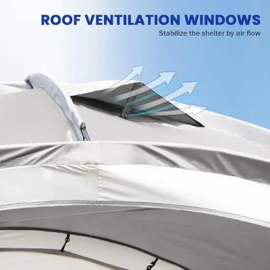 Anybear 12x12FT White Beach Tent Sun Shelter with UPF50+ Protection image {1}