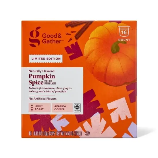 Naturally Flavored Pumpkin Spice Light Roast Coffee  - 16ct Single Serve Pods - Good & Gather&trade; image {4}