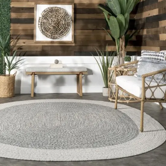 nuLOOM Indoor/Outdoor Braided Oralia Patio Area Rug image {7}