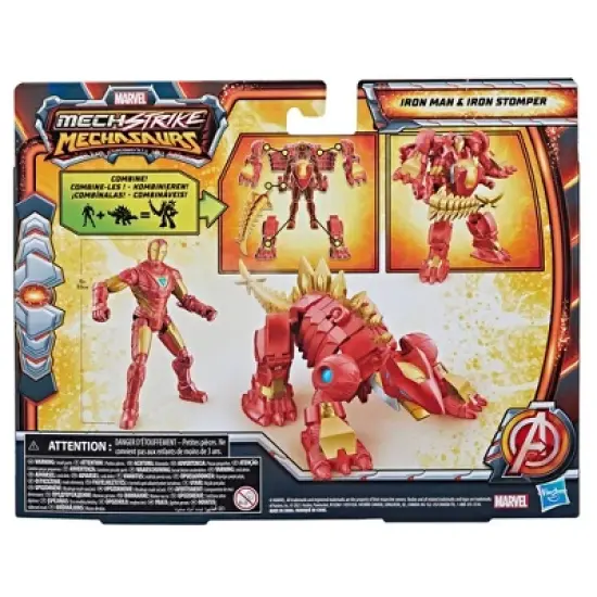 Marvel Mech Strike Mechasaurs Iron Man and Iron Stomper Action Figure Set - 2pk image {4}