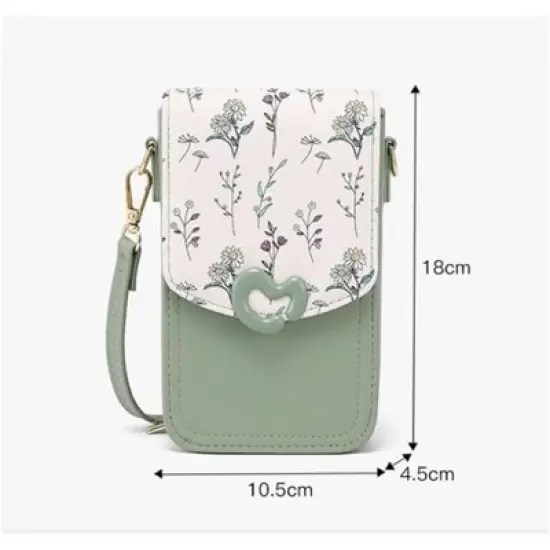 FATMOON Women's Leather Small Crossbody Cell Phone Bag - Adjustable Removable Strap Zipper Shoulder Handbag Purse with Mini Bag image {2}