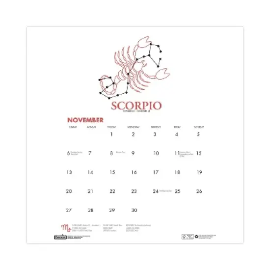 House of Doolittle Recycled Academic Zodiac Wall Calendar 12-Month August 2025 to July 2026 Multicolor Sheets 11 x 14 image {1}
