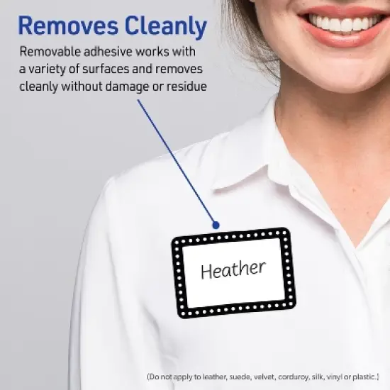 Avery&reg; Name Tags, 2-1/3" x 3-3/8", Black & White Polka Dots, 80ct image {2}