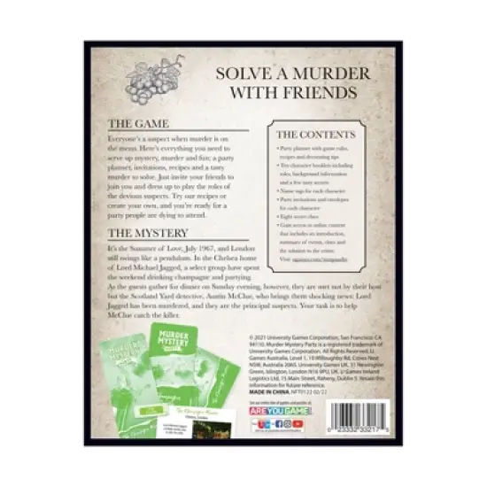 University Games Murder Mystery Party - The Champagne Murder Board Game: Problem Solving, 30-90 Min, 8+ Players image {2}