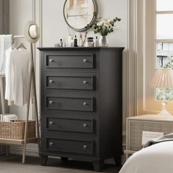 Garvee 5 Drawer Dresser for Bedroom, 48" Tall Wood Dresser & Chests of Drawers, Modern TV Stand Chest Organizer for Living Room image {7}