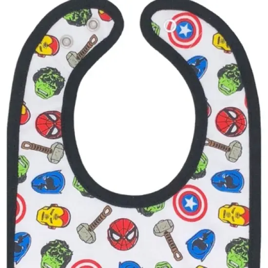 Marvel Avengers Iron Man Spider-Man Hulk 6 Pack Bibs One Size image {3}