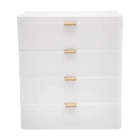 YIYIBYUS Desktop Storage Box, Desk Organizer with Drawer, White image {6}