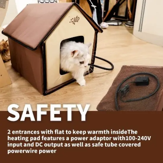 Allforpaws Thermo Kitty Home Outdoor Heated Cat House image {3}