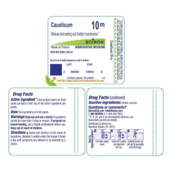 Causticum 10M by Boiron Homeopathic Single Medicine For Personal Care  -  80 Pellet image {1}