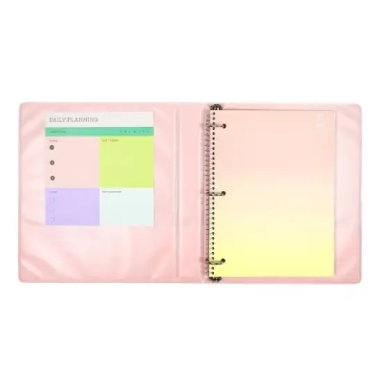 Yoobi Evolve 1" D-Ring Binder 220 Sheet Capacity Peachy Yellow Ombre image {5}
