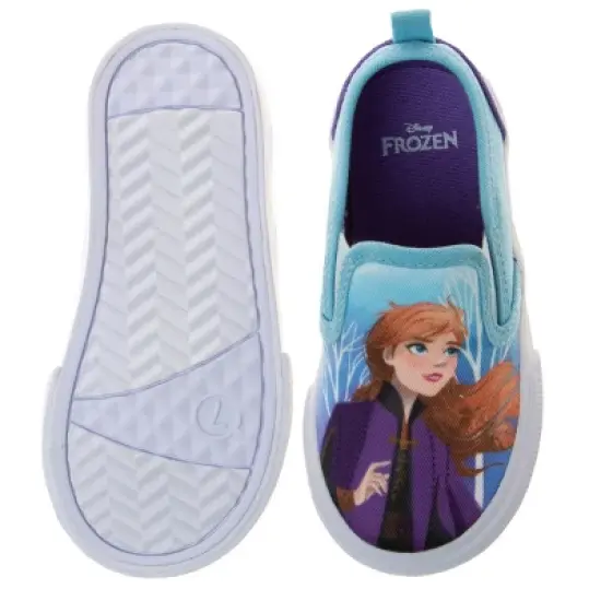 Frozen Elsa Anna Girls No Lace Shoes - Kids Disney Character Loafer Low top SlipOn Casual Tennis Canvas Sneakers (size 5-12 toddler - little kid) image {4}