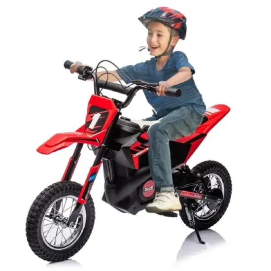 Kids Ride On Electric Motorcycle,250W Motor 13.6MPH Fast Speed Dirt Bike, Off-Road Bike,Twist Grip Throttle, Air-Filled Tires,for Teens image {9}