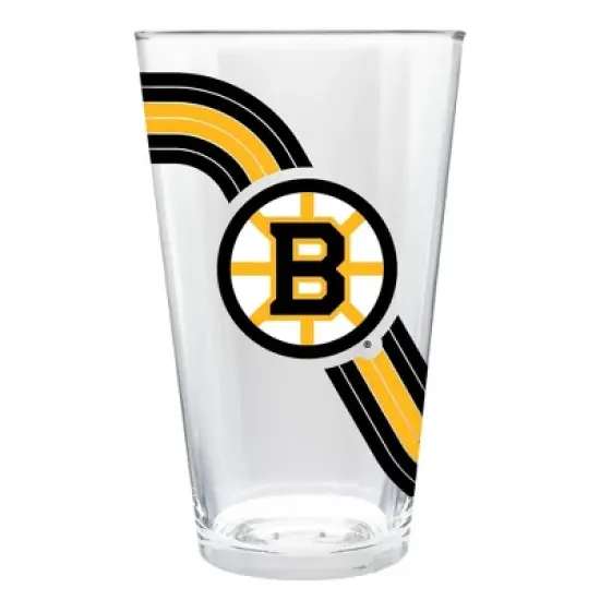 NHL Boston Bruins Retro Wave Pint Glass - 16oz image {3}