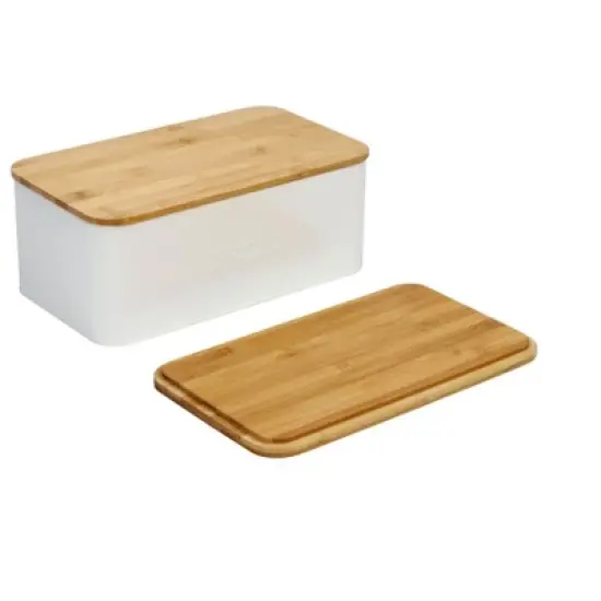 OUTSHINE Vintage Metal Bread Bin - Countertop Space-Saving, Extra Large, High Capacity Bread Storage Box for your Kitchen - Holds 2+ Loaves 13"x5"x7" image {5}