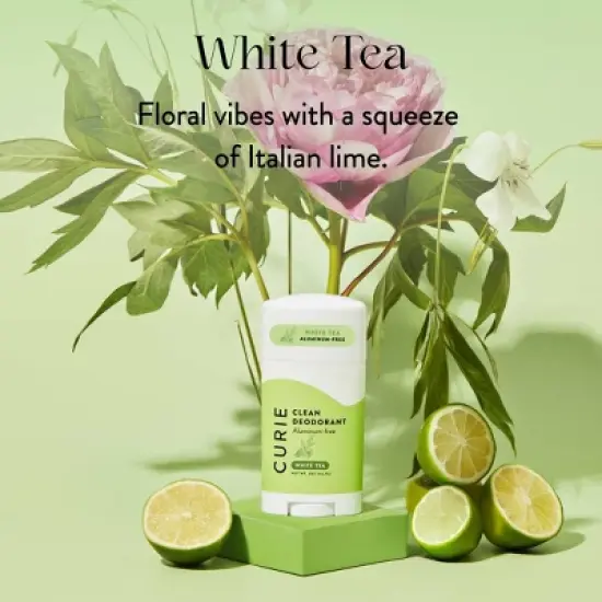 Curie Solid Deodorant Stick White Tea - Aluminum-Free 2oz image {1}