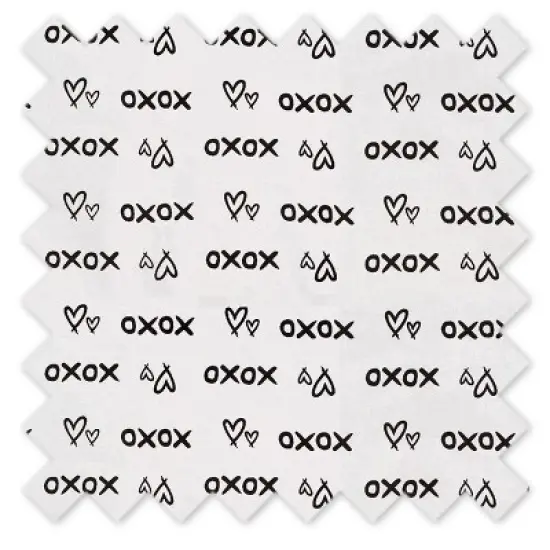 Bacati - Love Black/white kisses n hugs Crib/Toddler Bed Skirt image {1}