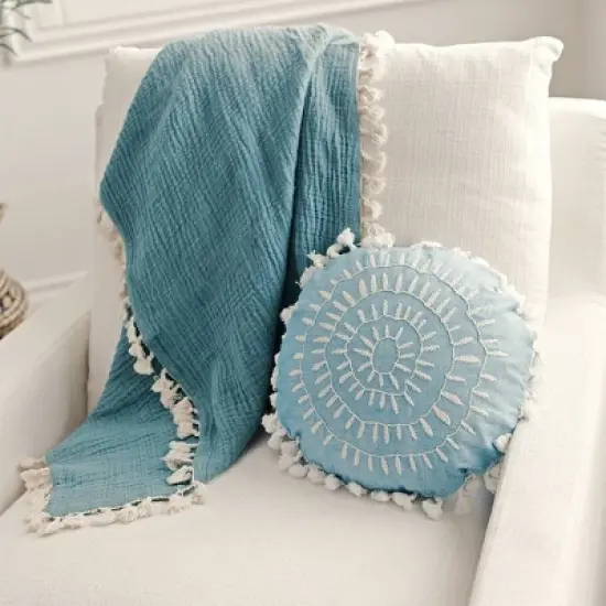 Crane Baby 6-Layer Muslin Baby Blanket with Tassel Edge image {3}
