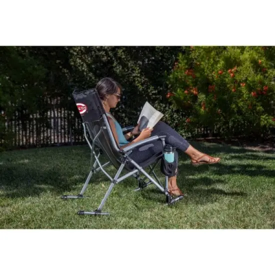 MLB Cincinnati Reds Outdoor Rocking Camp Chair - Black image {2}