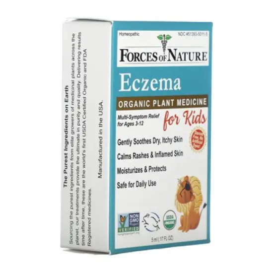 Forces of Nature &ndash; Kids Eczema Relief Certified Organic (5ml), Non-GMO, Natural Children&rsquo;s Eczema Remedy to Help Soothe Skin Irritations and Itching image {4}