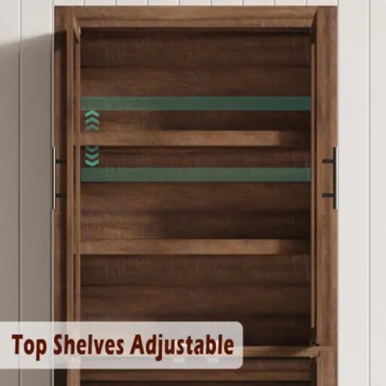 Tall Kitchen Pantry, Pantry Storage Cabinet  & Adjustable Shelves, Farmhouse Freestanding Pantry Cupboard & Large Storage Space image {4}