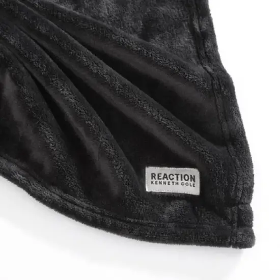 Kenneth Cole Reaction Plush Fleece Blanket (Solid-Black)-King image {8}