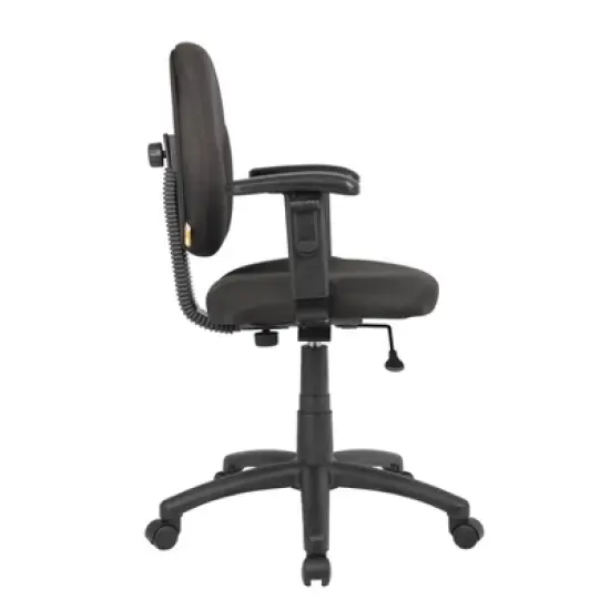 Diamond Task Chair with Adjustable Arms Black - Boss Office Products: Ergonomic, Mid Back, Swivel, Office Support image {3}