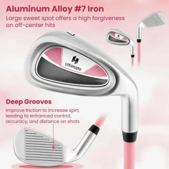 Ultimate Junior Golf Club Set for Children Includes 165CC #3 Fairway Wood & #7 Iron Blue/Pink image {8}