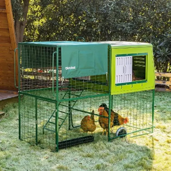Decksplore Weatherproof HDPE Chicken Coop Expandable Design with Wheels image {6}