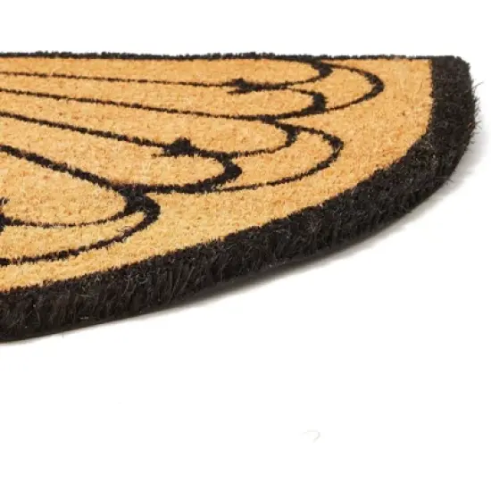 Juvale Half Round Coir Door Mat Welcome Doormat Indoor Outdoor Nonslip Front Rugs 17"x30" image {4}