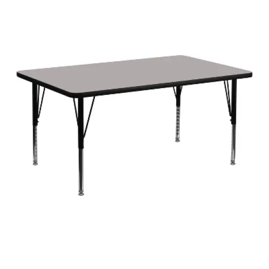 Emma and Oliver 24x48 Rectangle HP Laminate Adjustable Preschool Activity Table image {3}