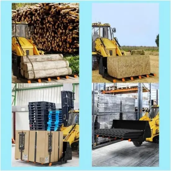 Acekool Clamp-On Debris Forks for 60" Tractor Bucket, 4000 lbs Capacity, Quick Attach Pallet Fork, 6 Tines for Loader, Skid Steer, Farm image {6}